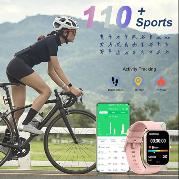 Motast Smart Watch 1.96” HD Touch Screen P99 Sports Fitness Tracker Android iOS - Picture 6 of 11